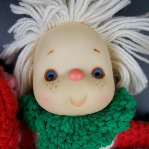 Crochet Doll 70s Retro Handmade Girl Christmas Gift Vtg Cottage Bedroom Decor - Picture 16 of 16